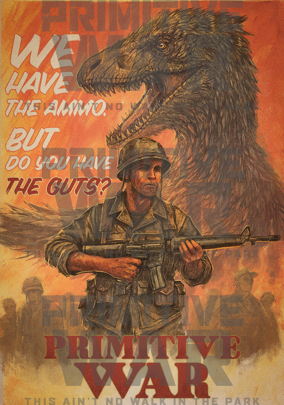 Primitive War Vintage A3 Poster 2
