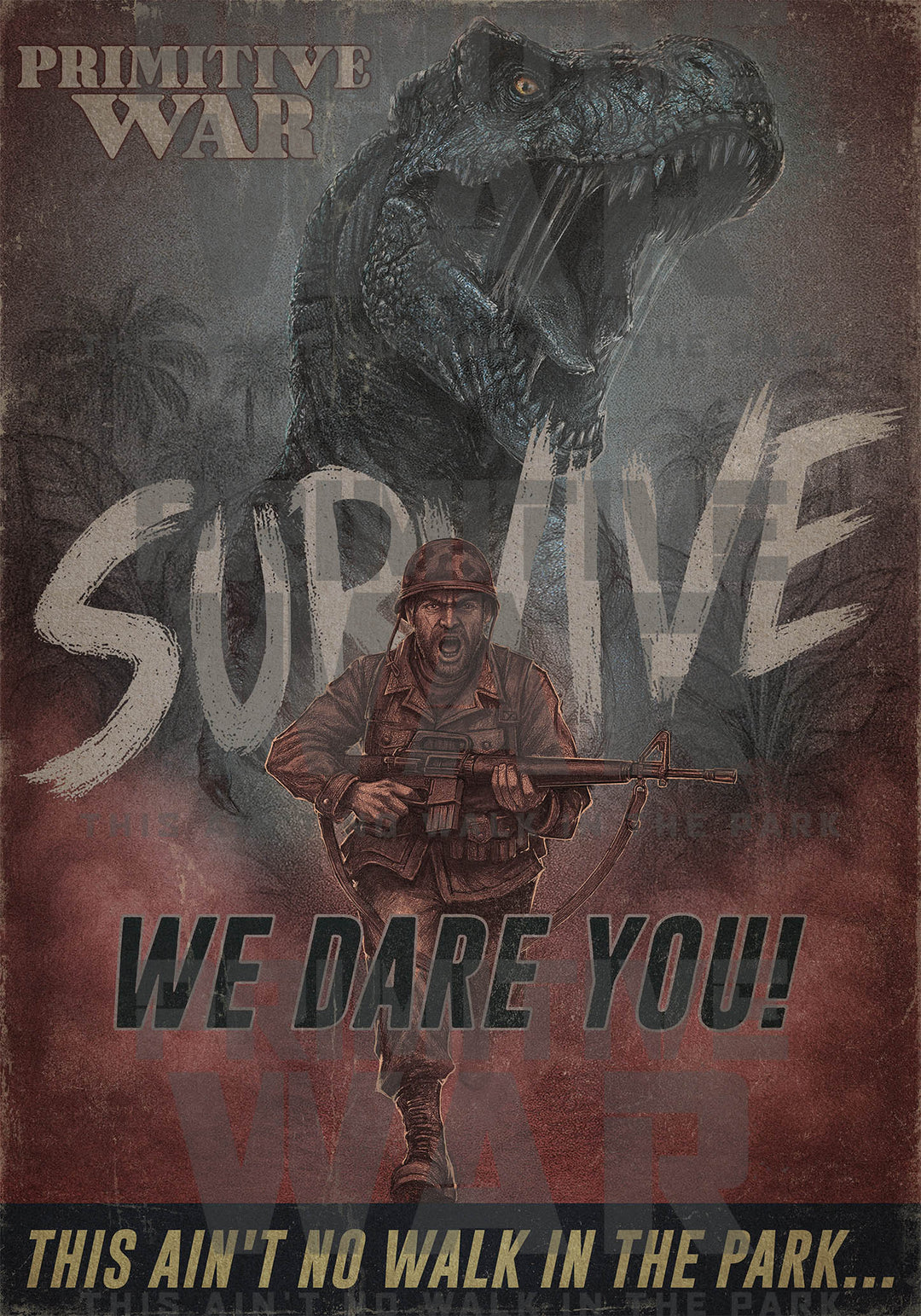 Primitive War Vintage A3 Poster 3