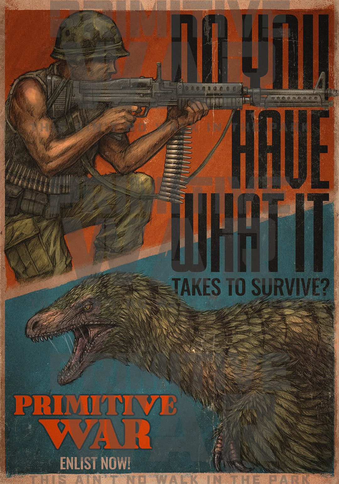 Primitive War Vintage A3 Poster 5