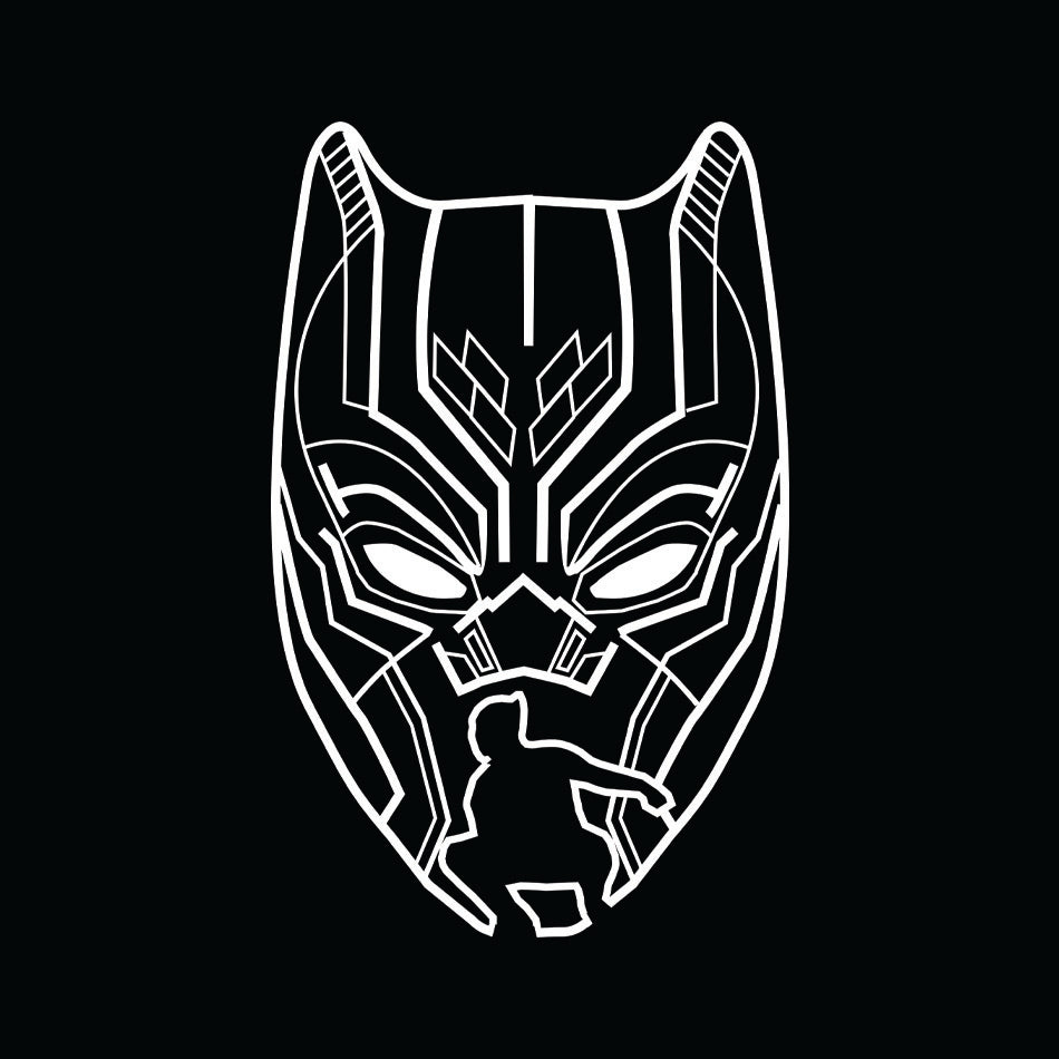 Front design of Black Panther printed on Black T-Shirt - Geekdom Tees - E-commerce