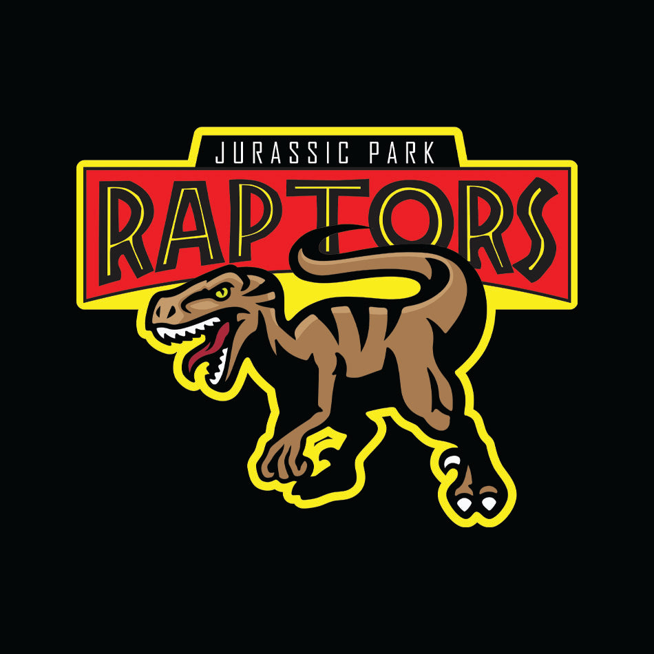 Front design of Raptor as Sport Team mascot printed on Black T-Shirt - Geekdom Tees - E-commerce