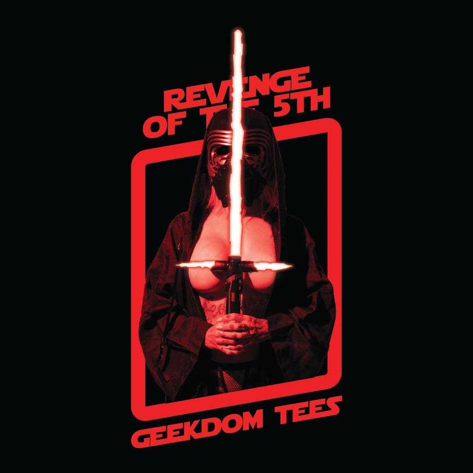 Front design of Sexy Kylo Ren printed on Black T-Shirt - Geekdom Tees - E-commerce