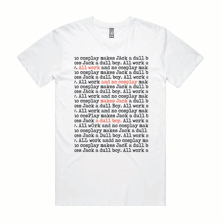 Front design of Typewriter print out printed on White T-Shirt - Geekdom Tees - E-commerce