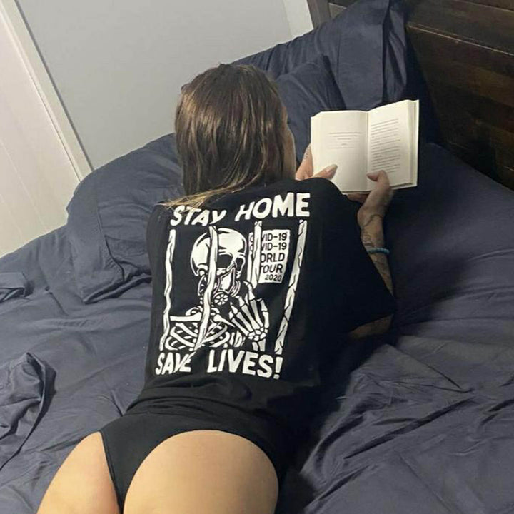 Stay Home Save Lives Covid-19 Graphic Tee
