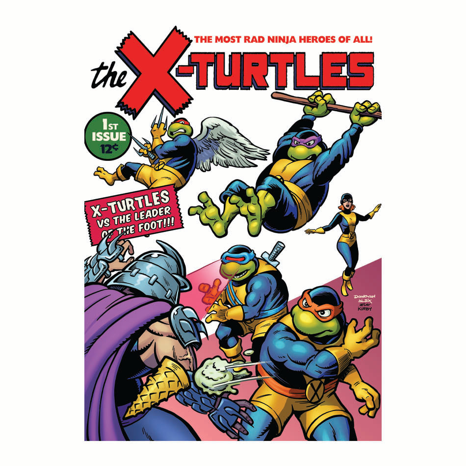 Front design of Teenage Mutant Ninja Turtles as the X-Men based on X-Men #1 printed on White T-Shirt - Geekdom Tees - E-commerce