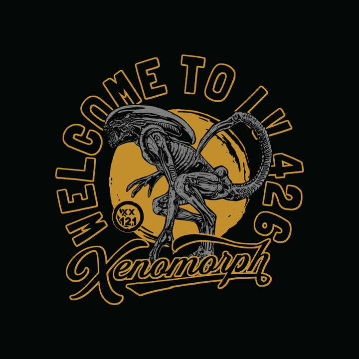 Front design of Xenomorph printed on Black T-Shirt - Geekdom Tees - E-commerce